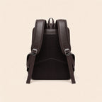 Dark brown leather backpack, padded back panel and shoulder straps