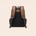 Light brown leather backpack, padded back panel and shoulder straps