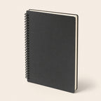 Spiral notebook, three-quarter view