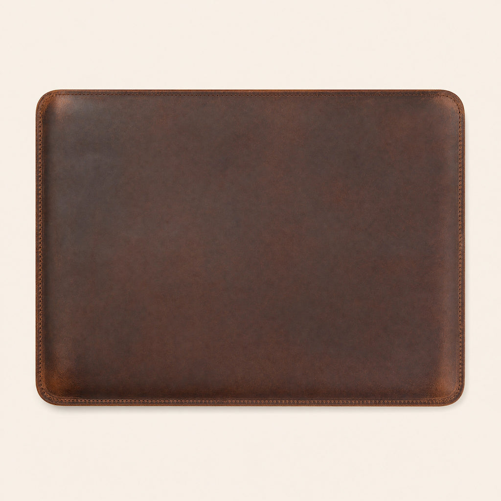 The sleeve laid flat, showing its full footprint and edge stitching
